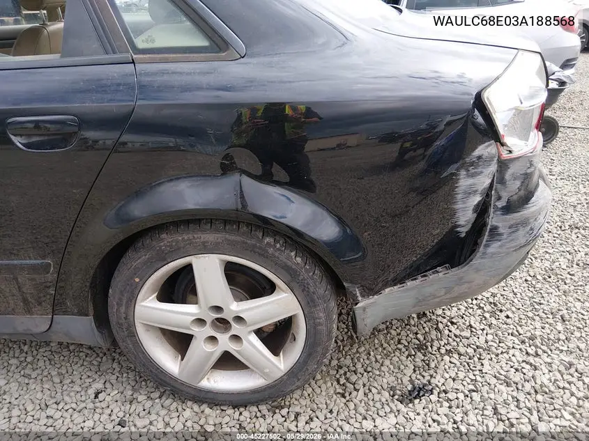 2003 Audi A4 1.8T VIN: WAULC68E03A188568 Lot: 45227502