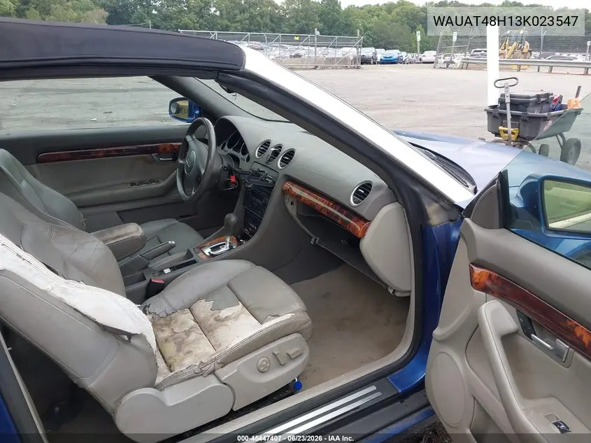 2003 Audi A4 3.0 VIN: WAUAT48H13K023547 Lot: 45447407