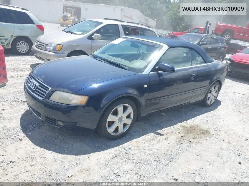 2003 Audi A4 3.0 VIN: WAUAT48HX3K010909 Lot: 45452618