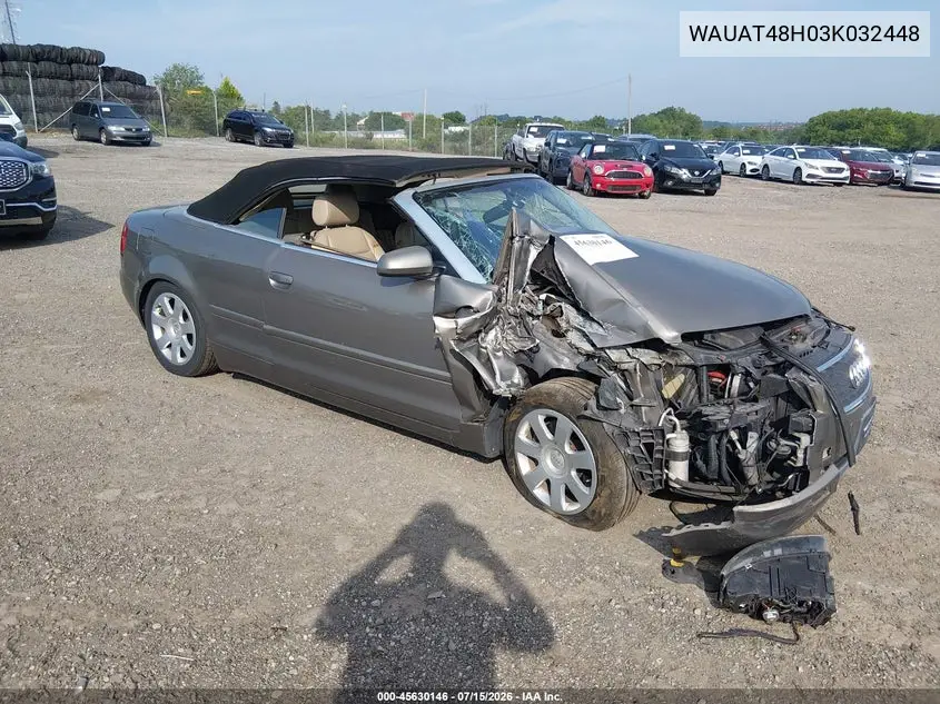 2003 Audi A4 3.0 VIN: WAUAT48H03K032448 Lot: 45630146