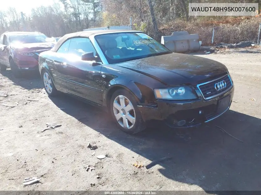 WAUDT48H95K007600 2005 Audi A4 3.0