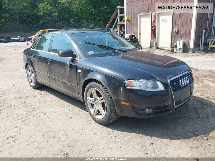 2006 Audi A4 2.0T VIN: WAUDF78E86A055269 Lot: 45573229