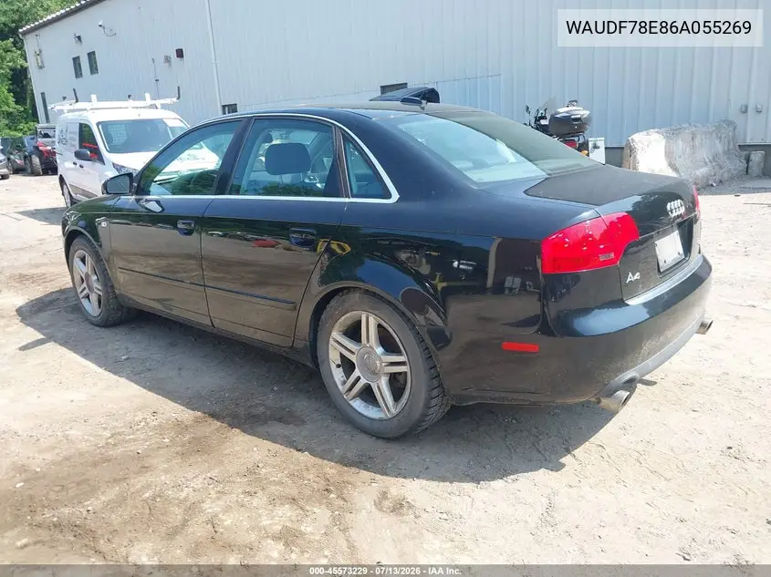 2006 Audi A4 2.0T VIN: WAUDF78E86A055269 Lot: 45573229