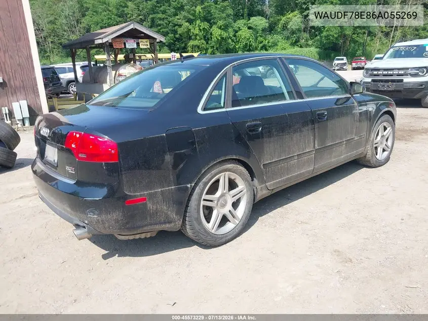 2006 Audi A4 2.0T VIN: WAUDF78E86A055269 Lot: 45573229
