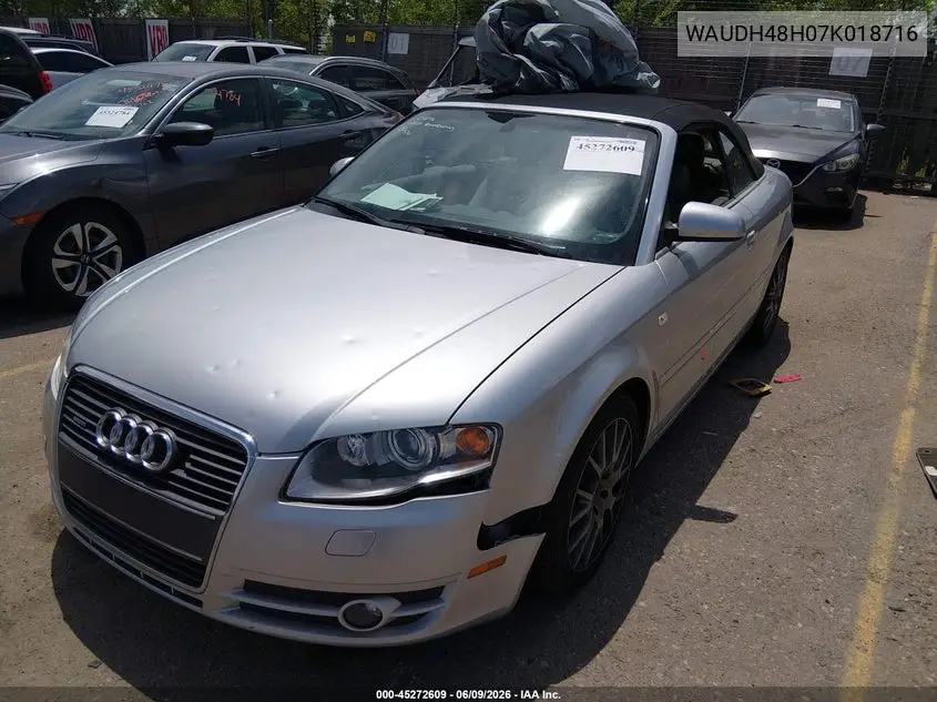 2007 Audi A4 3.2 VIN: WAUDH48H07K018716 Lot: 45272609