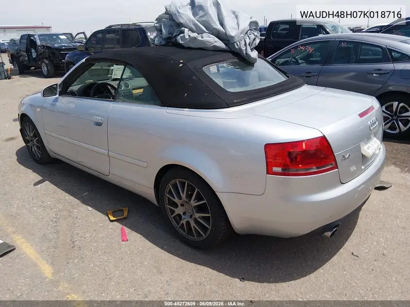 2007 Audi A4 3.2 VIN: WAUDH48H07K018716 Lot: 45272609