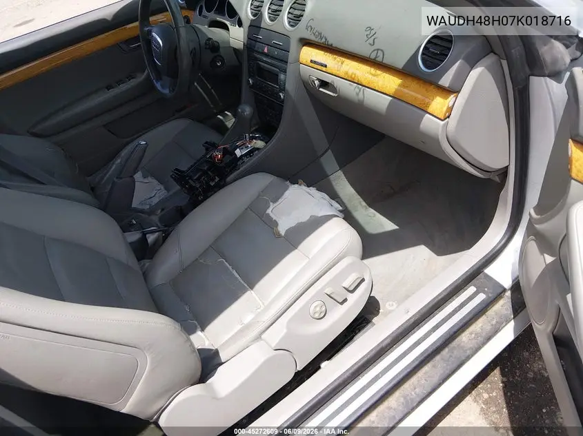 2007 Audi A4 3.2 VIN: WAUDH48H07K018716 Lot: 45272609