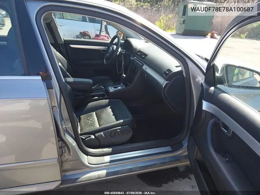 2008 Audi A4 2.0T/2.0T Special Edition VIN: WAUDF78E78A100687 Lot: 45585643