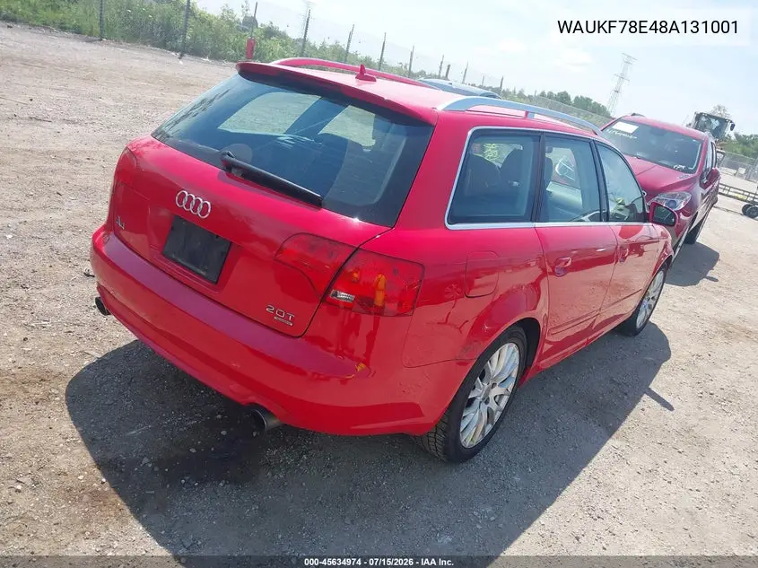 2008 Audi A4 2.0T Avant Special Edition VIN: WAUKF78E48A131001 Lot: 45634974