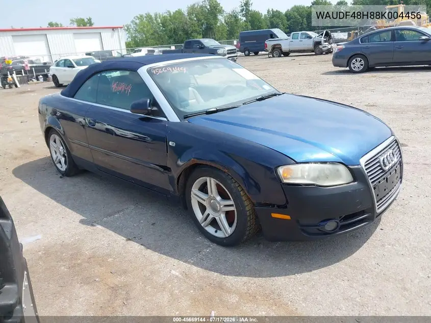 2008 Audi A4 2.0T VIN: WAUDF48H88K004456 Lot: 45669144