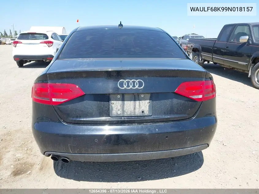 2009 Audi A4 2.0T Quattro VIN: WAULF68K99N018157 Lot: 12654396