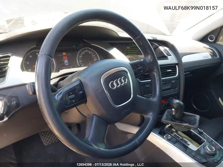 2009 Audi A4 2.0T Quattro VIN: WAULF68K99N018157 Lot: 12654396