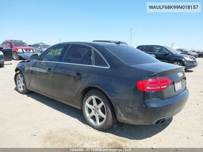 2009 Audi A4 2.0T Quattro VIN: WAULF68K99N018157 Lot: 12654396