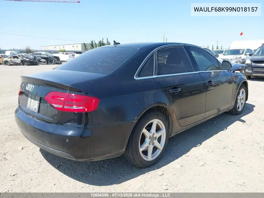 2009 Audi A4 2.0T Quattro VIN: WAULF68K99N018157 Lot: 12654396