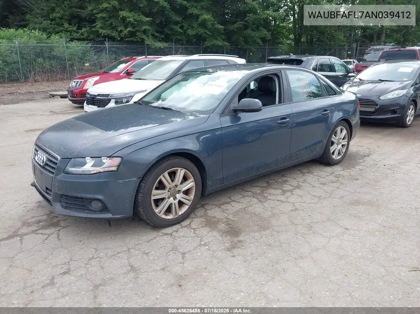 2010 Audi A4 2.0T Premium VIN: WAUBFAFL7AN039412 Lot: 45626486