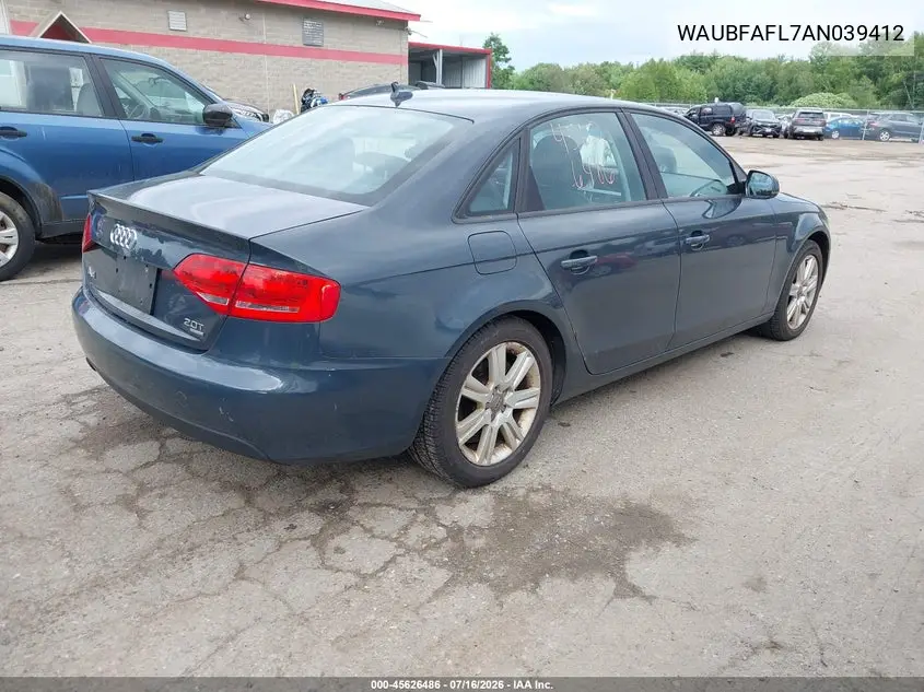 2010 Audi A4 2.0T Premium VIN: WAUBFAFL7AN039412 Lot: 45626486