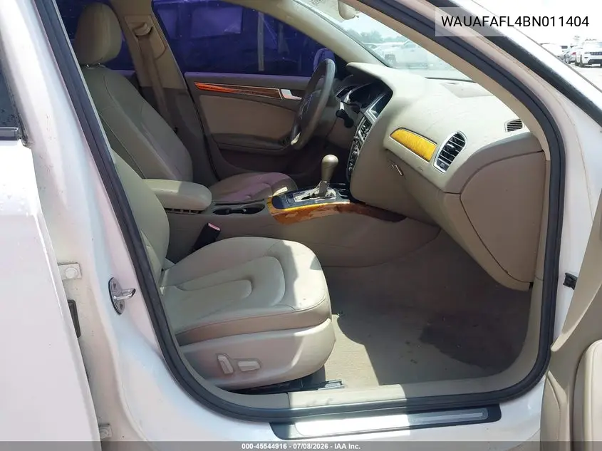 2011 Audi A4 2.0T Premium VIN: WAUAFAFL4BN011404 Lot: 45544916