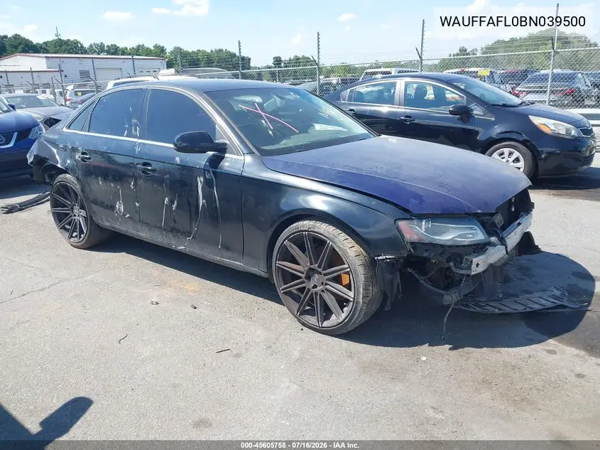 2011 Audi A4 2.0T Premium VIN: WAUFFAFL0BN039500 Lot: 45605758