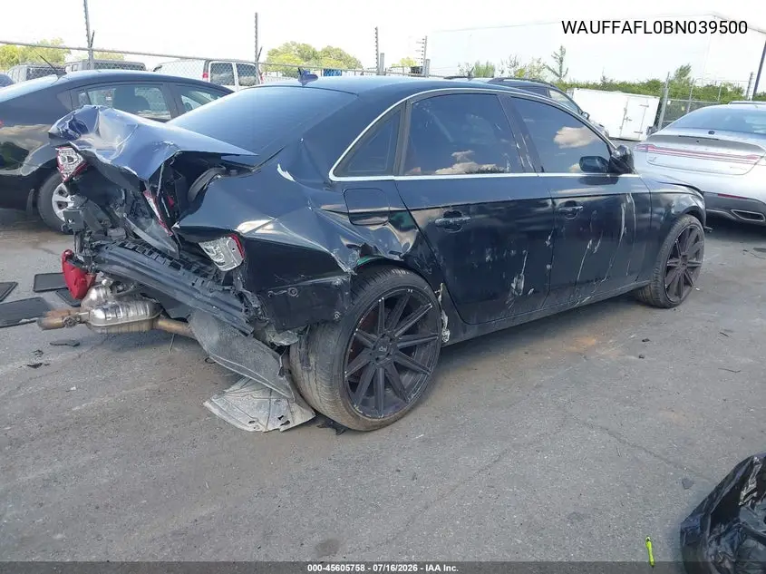 2011 Audi A4 2.0T Premium VIN: WAUFFAFL0BN039500 Lot: 45605758