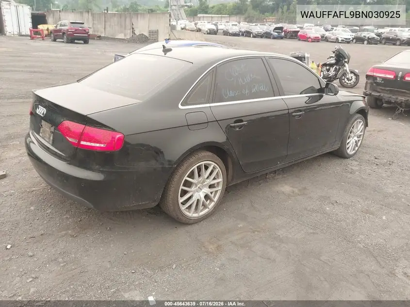 2011 Audi A4 2.0T Premium VIN: WAUFFAFL9BN030925 Lot: 45643639