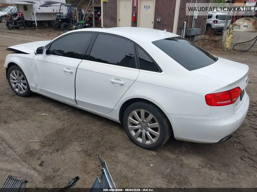 WAUDFAFL1CN006188 2012 Audi A4 2.0T Premium