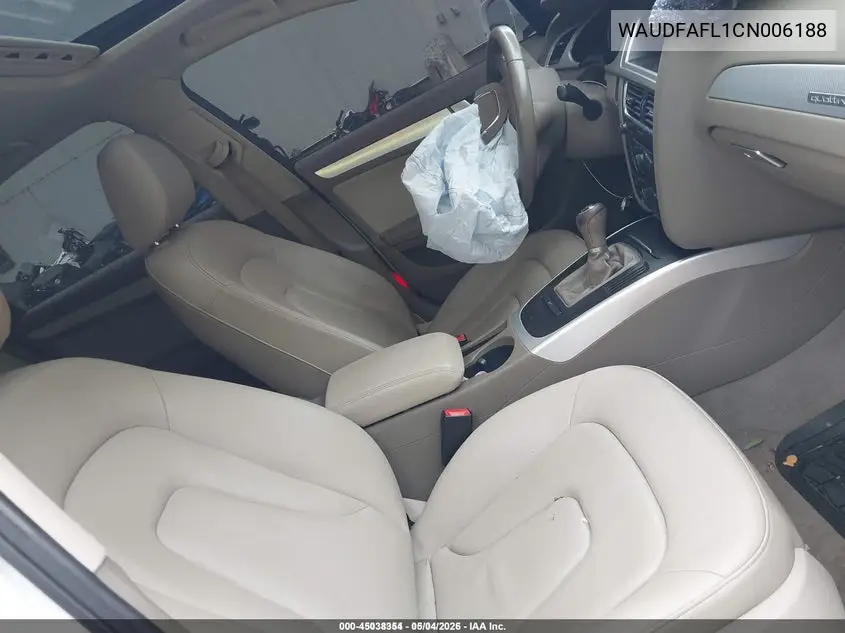 WAUDFAFL1CN006188 2012 Audi A4 2.0T Premium