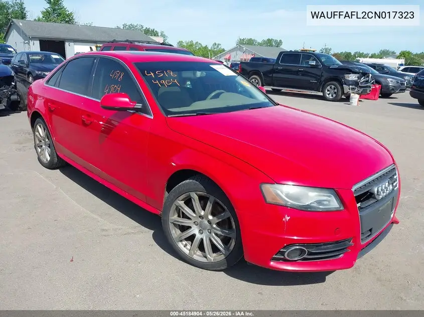 2012 Audi A4 2.0T Premium VIN: WAUFFAFL2CN017323 Lot: 45184904