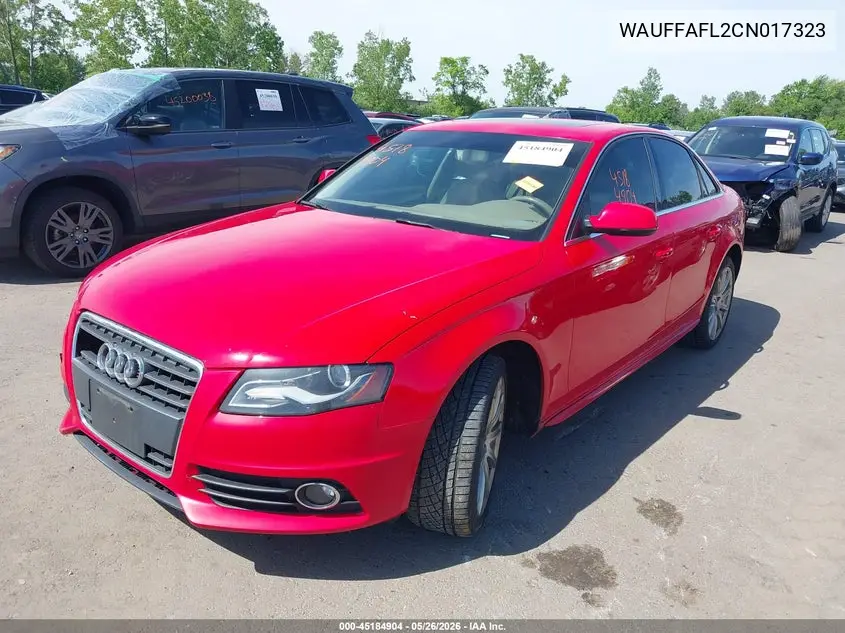 2012 Audi A4 2.0T Premium VIN: WAUFFAFL2CN017323 Lot: 45184904