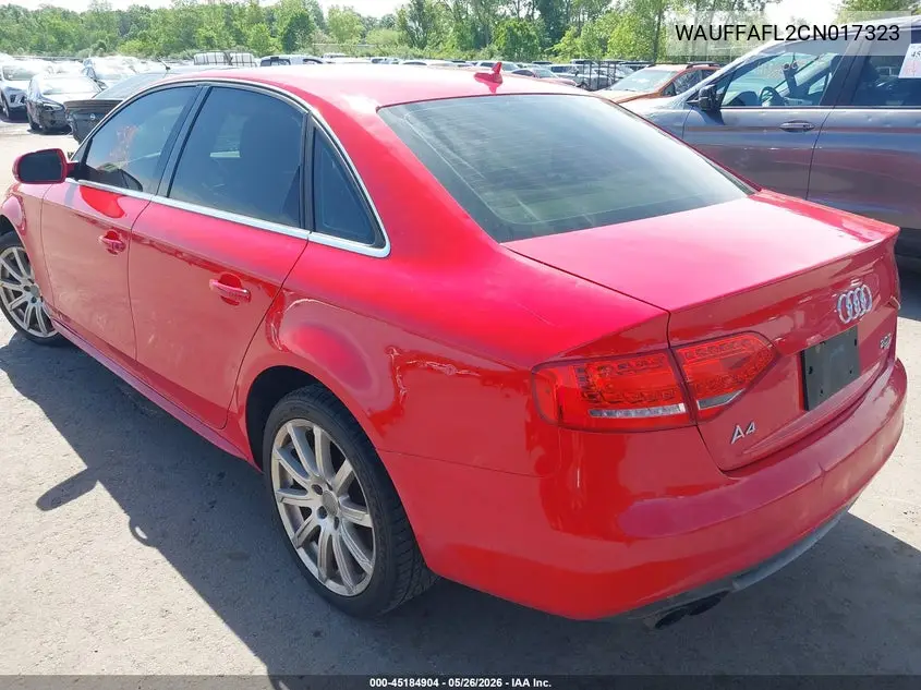 2012 Audi A4 2.0T Premium VIN: WAUFFAFL2CN017323 Lot: 45184904