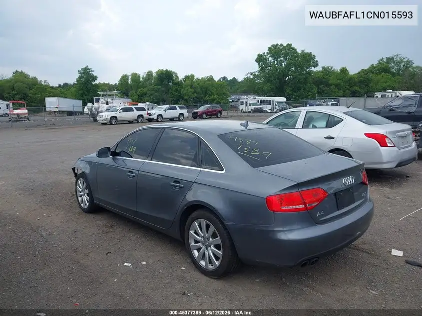 2012 Audi A4 2.0T Premium VIN: WAUBFAFL1CN015593 Lot: 45377389