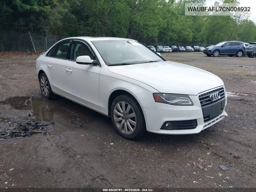 2012 Audi A4 2.0T Premium VIN: WAUBFAFL7CN006932 Lot: 45430191