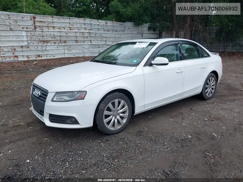 2012 Audi A4 2.0T Premium VIN: WAUBFAFL7CN006932 Lot: 45430191