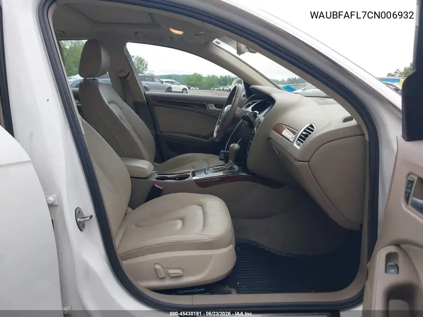 2012 Audi A4 2.0T Premium VIN: WAUBFAFL7CN006932 Lot: 45430191