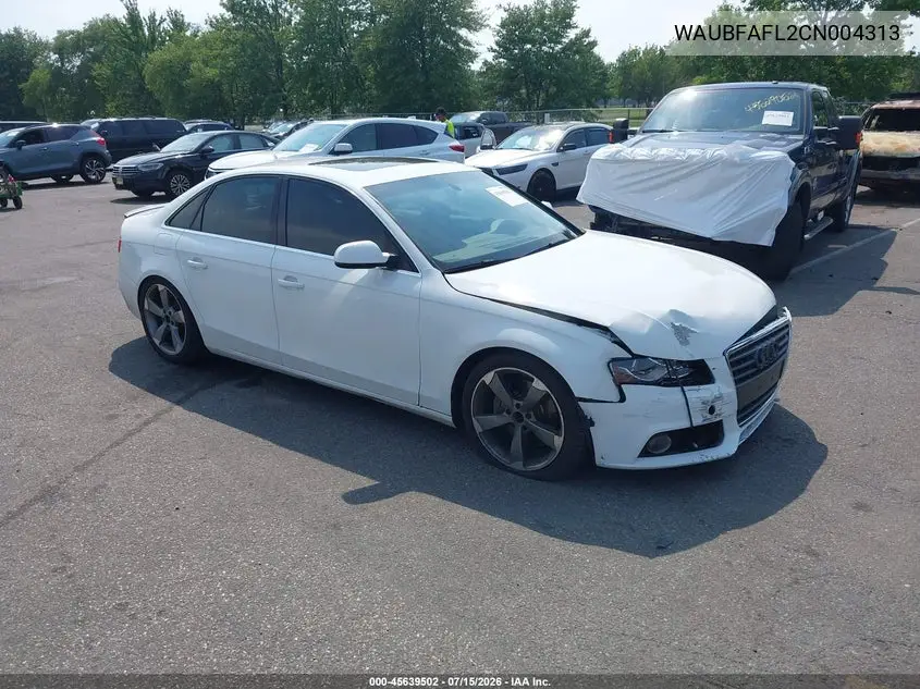 2012 Audi A4 2.0T Premium VIN: WAUBFAFL2CN004313 Lot: 45639502