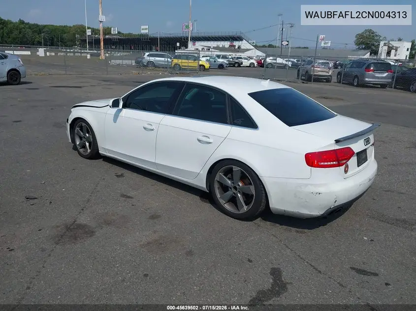 2012 Audi A4 2.0T Premium VIN: WAUBFAFL2CN004313 Lot: 45639502