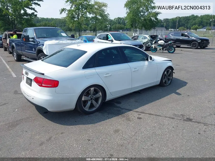 2012 Audi A4 2.0T Premium VIN: WAUBFAFL2CN004313 Lot: 45639502