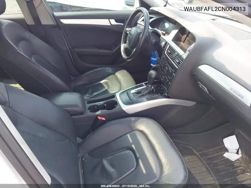 2012 Audi A4 2.0T Premium VIN: WAUBFAFL2CN004313 Lot: 45639502