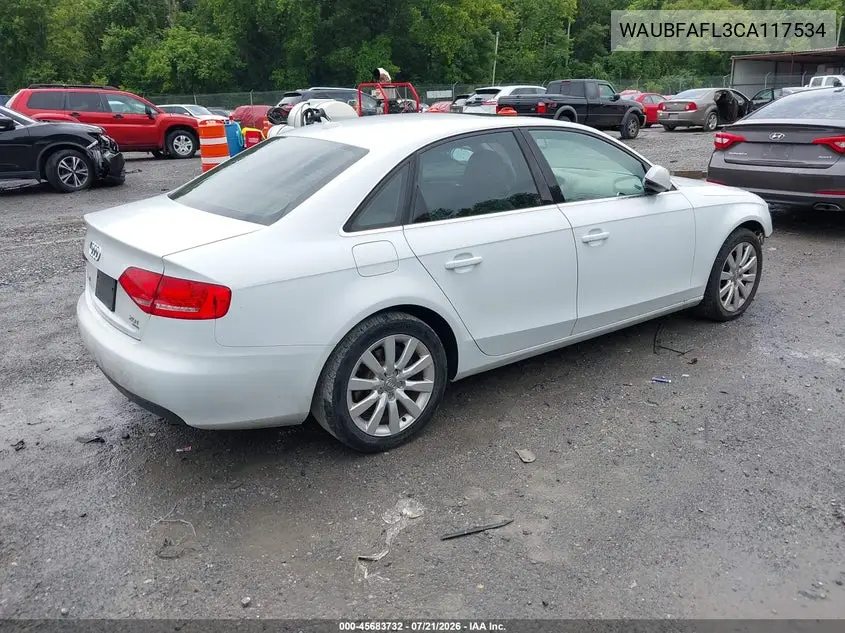 2012 Audi A4 2.0T Premium VIN: WAUBFAFL3CA117534 Lot: 45683732