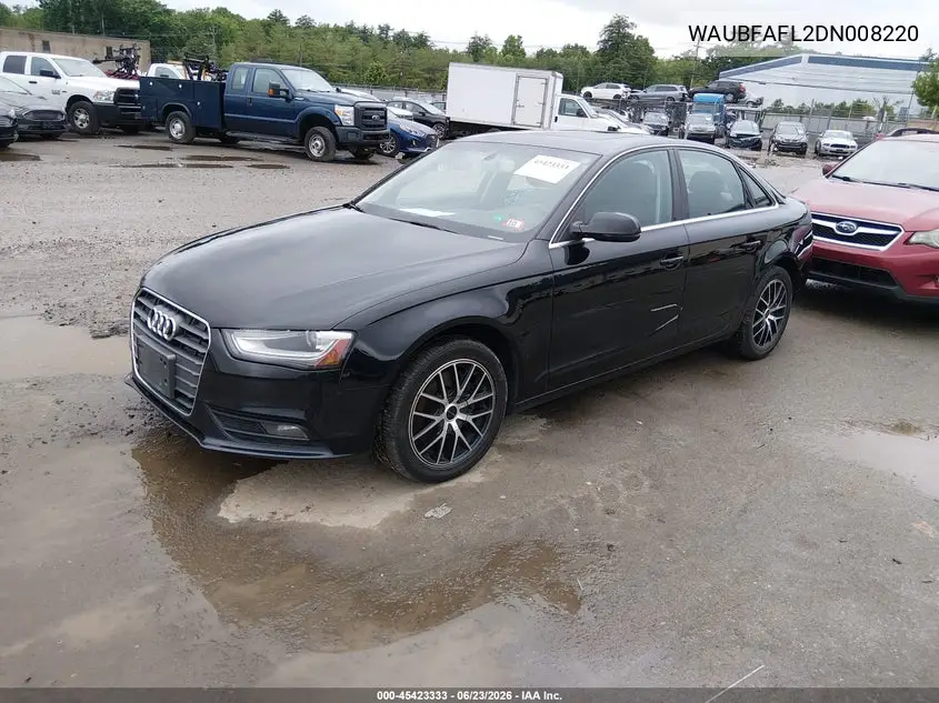 2013 Audi A4 2.0T Premium VIN: WAUBFAFL2DN008220 Lot: 45423333