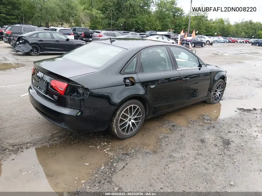 2013 Audi A4 2.0T Premium VIN: WAUBFAFL2DN008220 Lot: 45423333