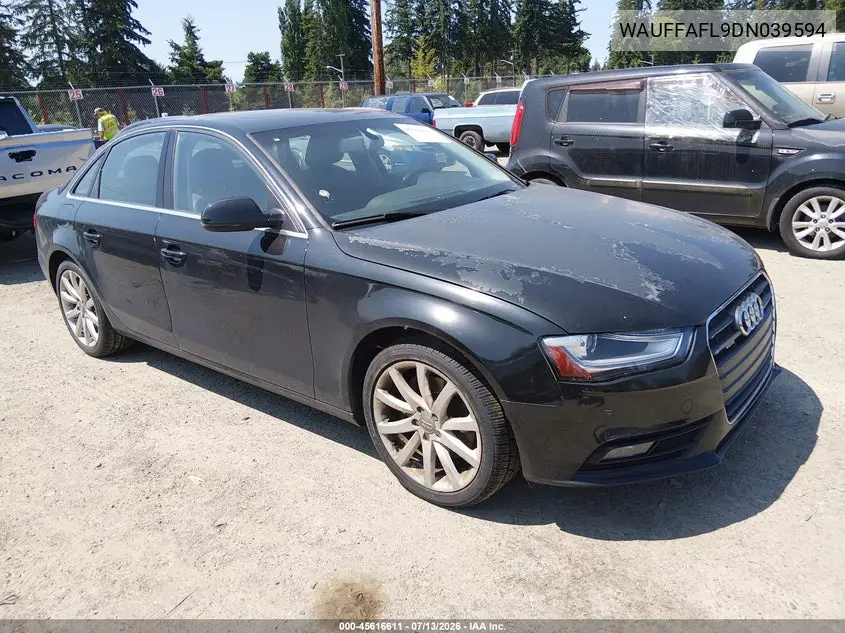 2013 Audi A4 2.0T Premium VIN: WAUFFAFL9DN039594 Lot: 45616611