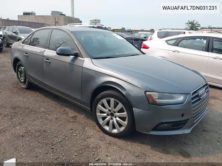 2013 Audi A4 2.0T Premium VIN: WAUAFAFL7DN031231 Lot: 45623536