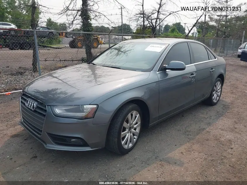 2013 Audi A4 2.0T Premium VIN: WAUAFAFL7DN031231 Lot: 45623536