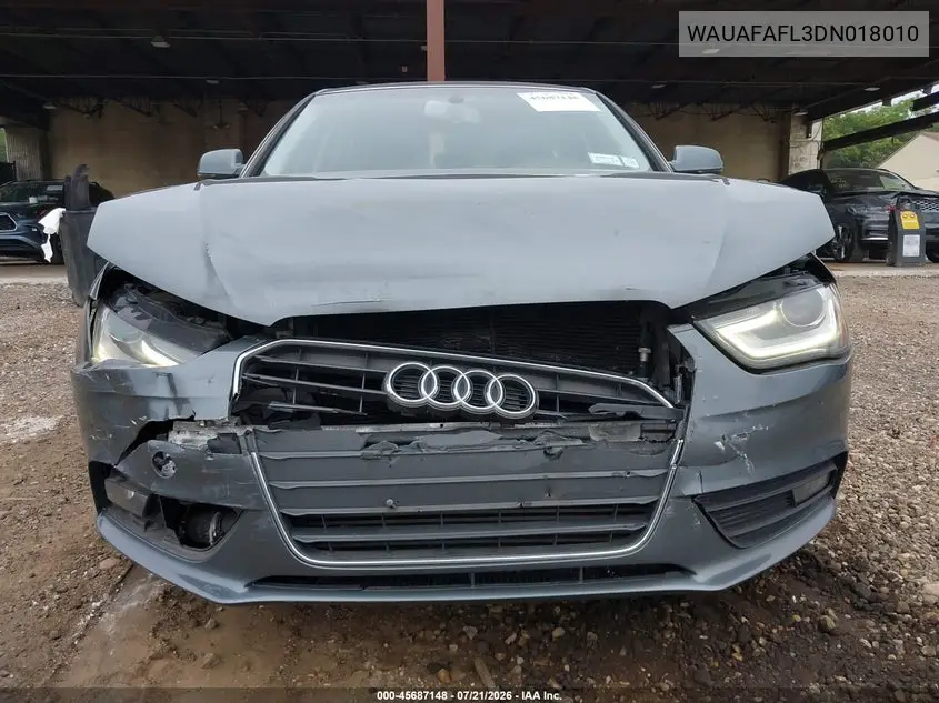 2013 Audi A4 2.0T Premium VIN: WAUAFAFL3DN018010 Lot: 45687148