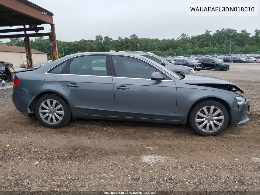 2013 Audi A4 2.0T Premium VIN: WAUAFAFL3DN018010 Lot: 45687148