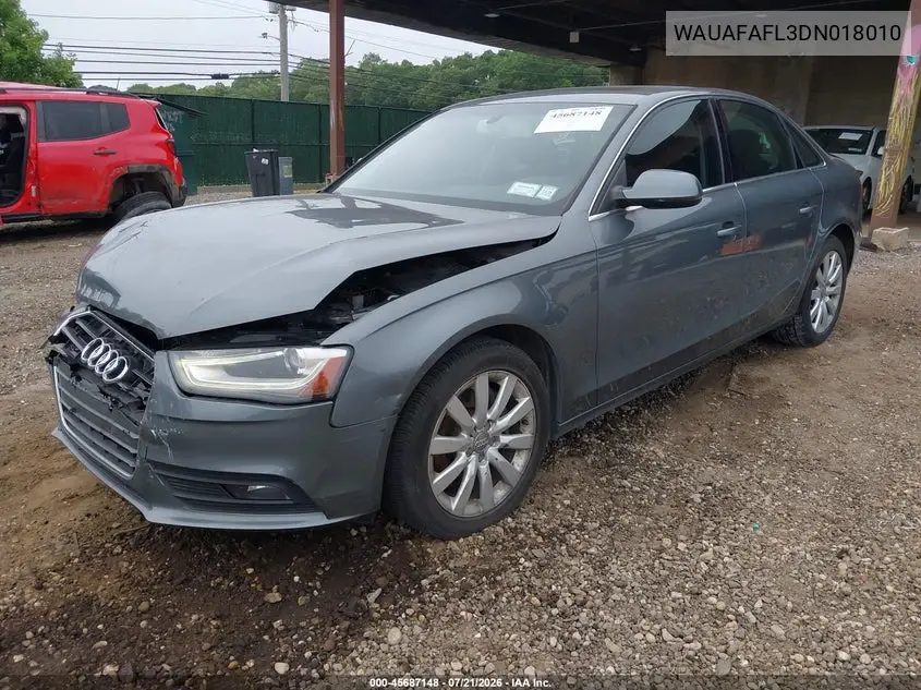 2013 Audi A4 2.0T Premium VIN: WAUAFAFL3DN018010 Lot: 45687148