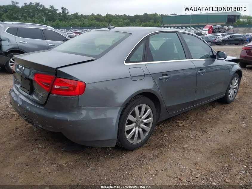 2013 Audi A4 2.0T Premium VIN: WAUAFAFL3DN018010 Lot: 45687148