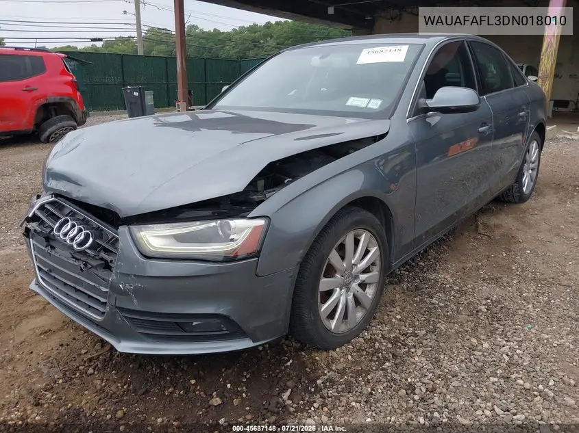 2013 Audi A4 2.0T Premium VIN: WAUAFAFL3DN018010 Lot: 45687148