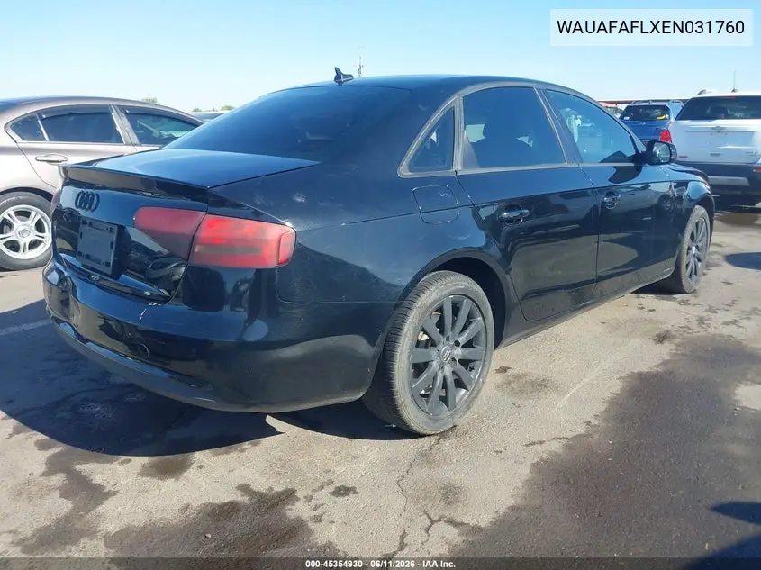 2014 Audi A4 2.0T Premium VIN: WAUAFAFLXEN031760 Lot: 45354930