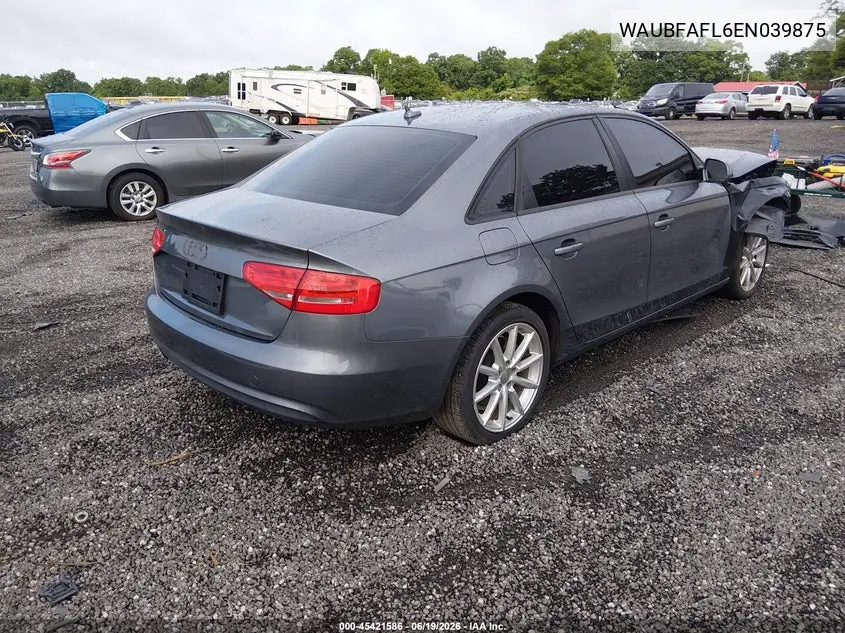 2014 Audi A4 2.0T Premium VIN: WAUBFAFL6EN039875 Lot: 45421586